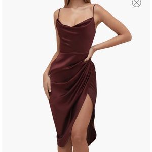 HOUSE OF CB Reva Satin Gathered Corset Dress size S